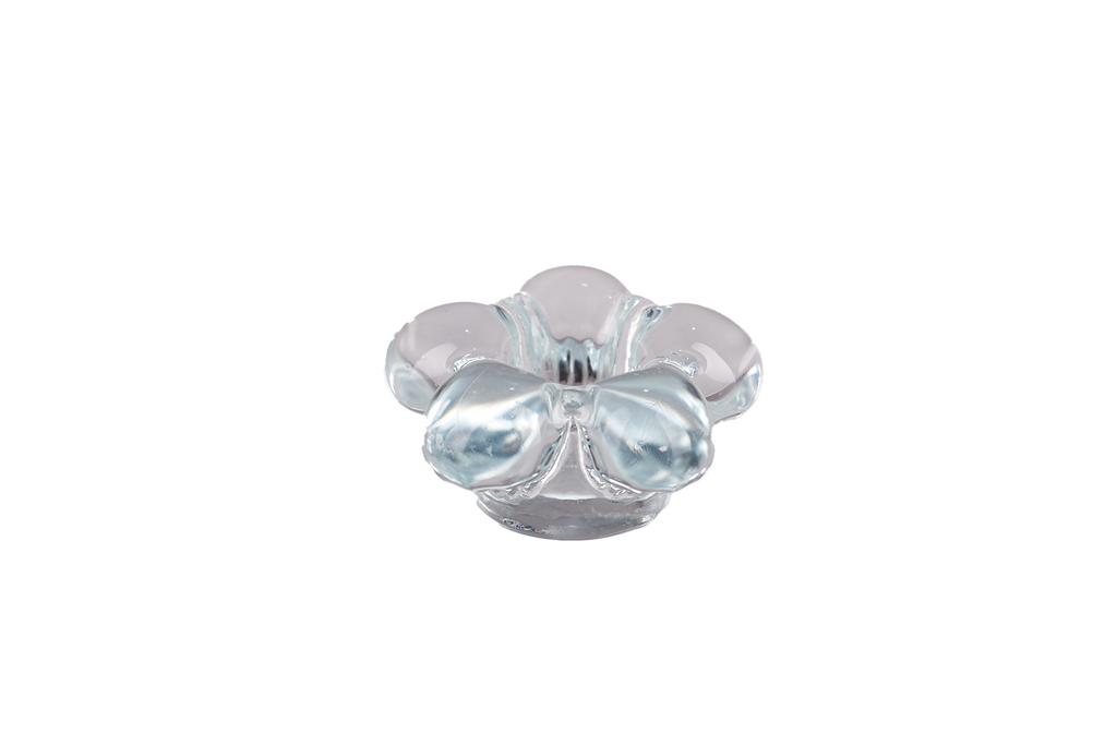 Blue Glass Flower Candle Holder