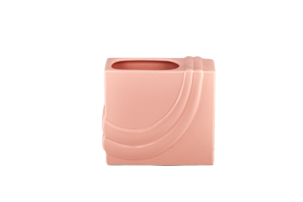 Square Pink Detailed Vase