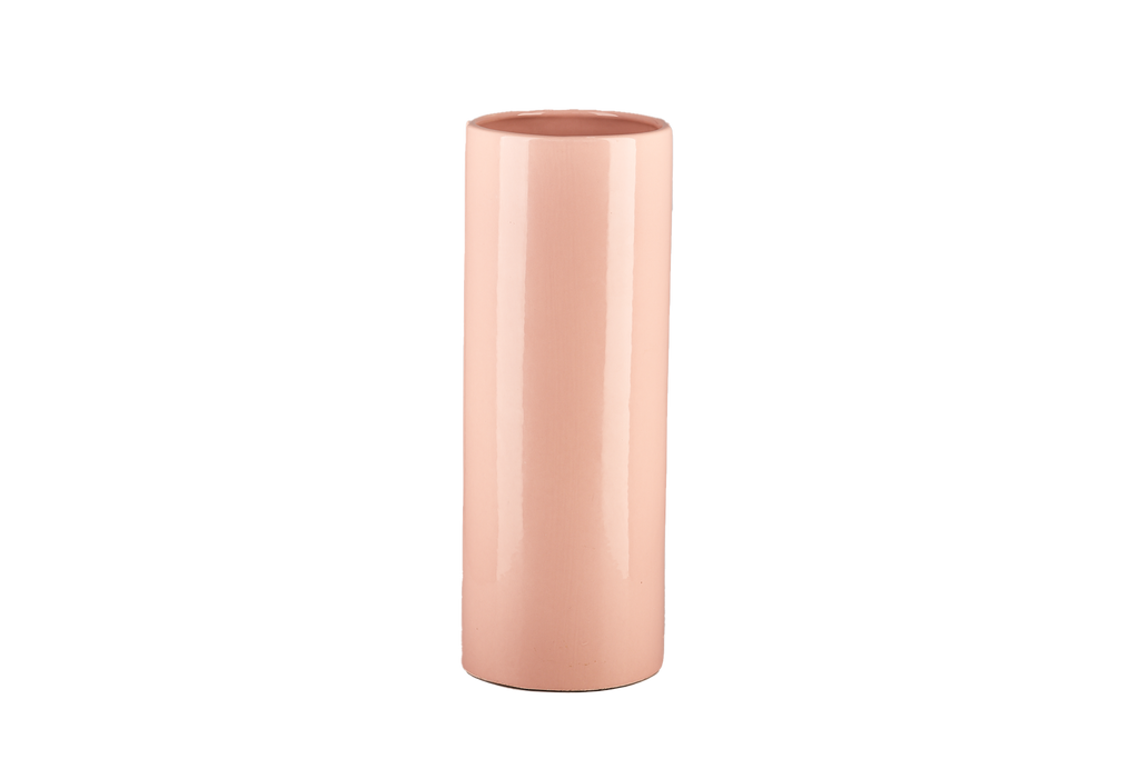 Large Pale Pink Cylinder Vase