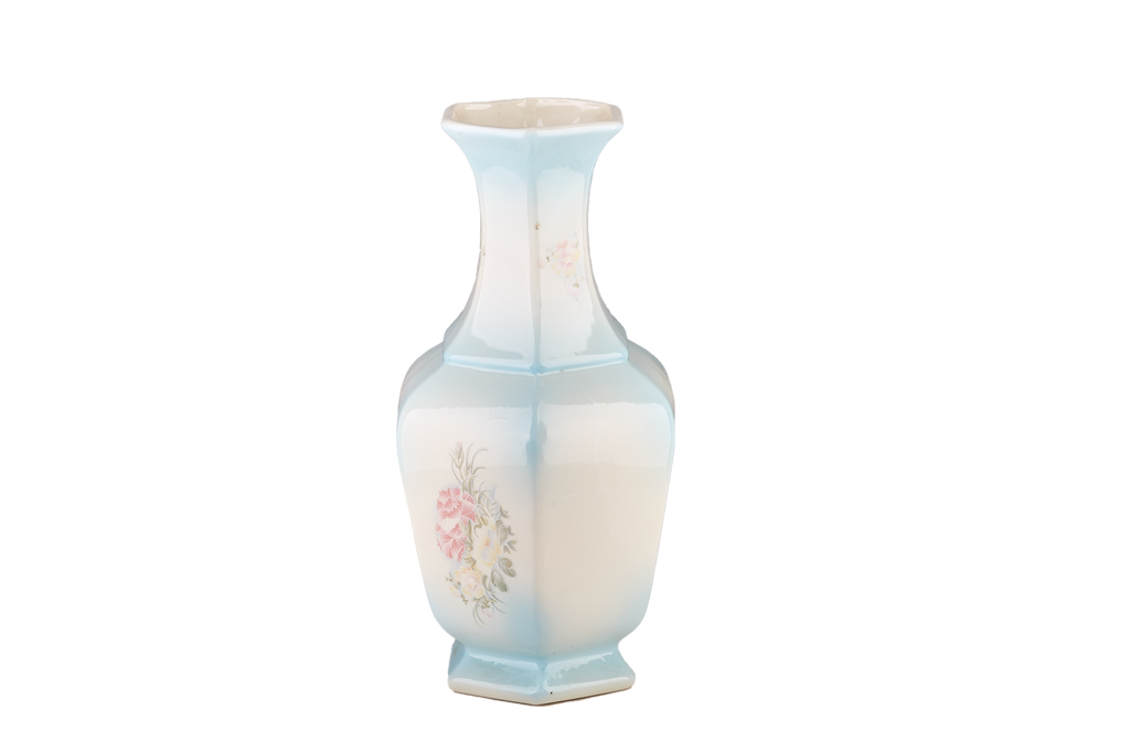 Vintage Blue Floral Vase