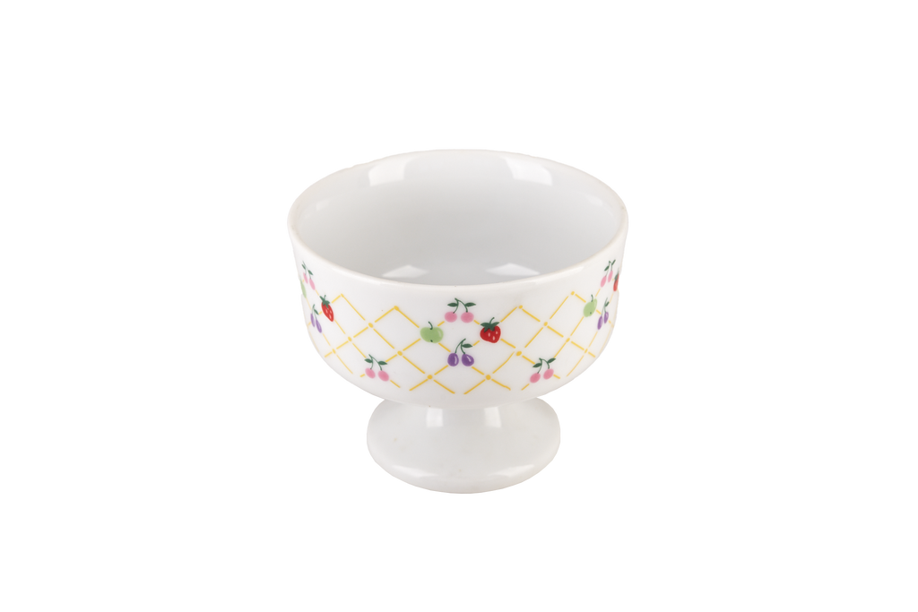 Ceramic Ice Cream Bowls with Fruit Pattern Set