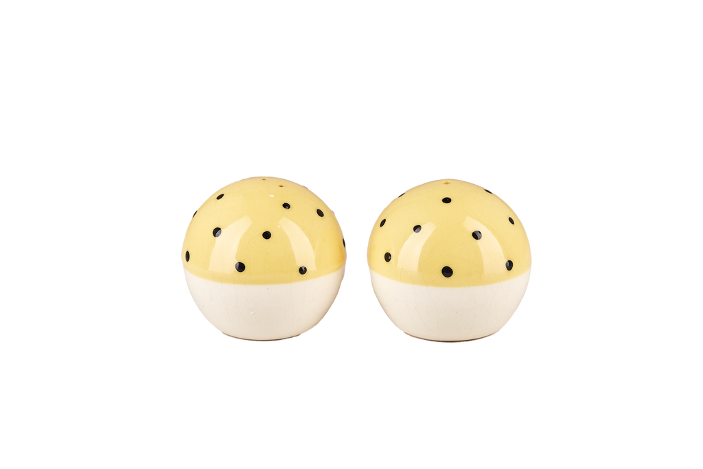 Yellow Polka Dot Salt and Pepper Shakers