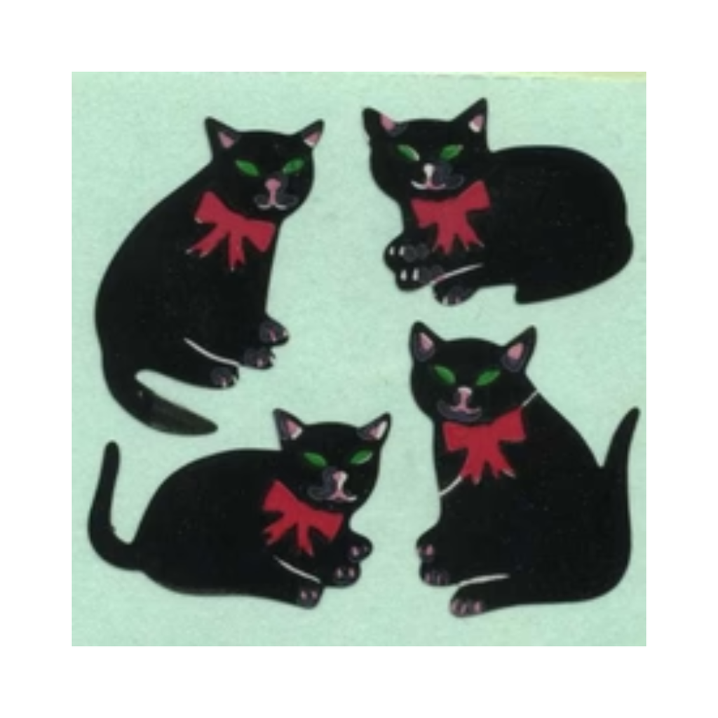 Black Cats Paper Sticker Sheet