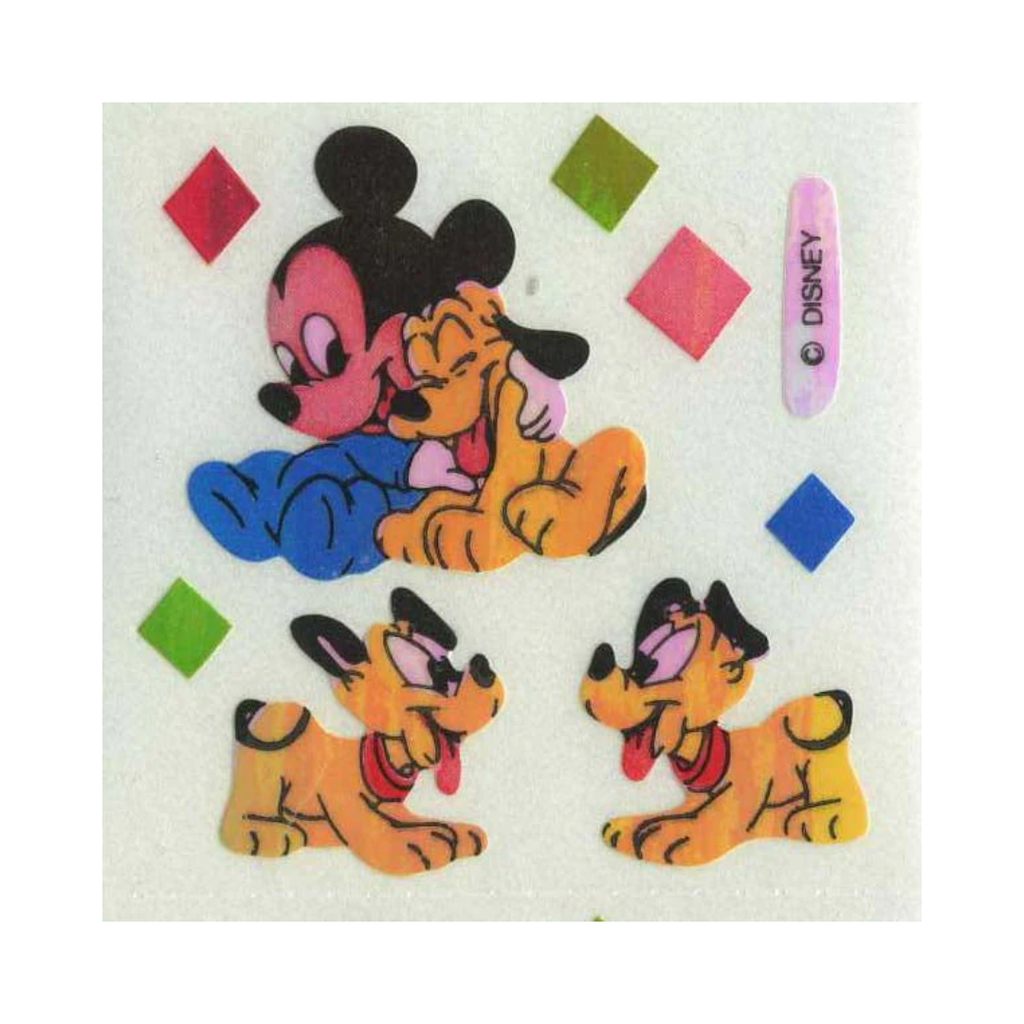 Mickey And Pluto Shiny Sticker Sheet