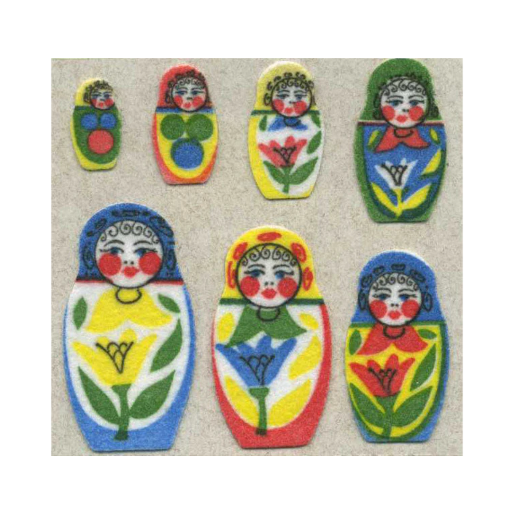 Russian Dolls Fuzzy Sticker Sheet