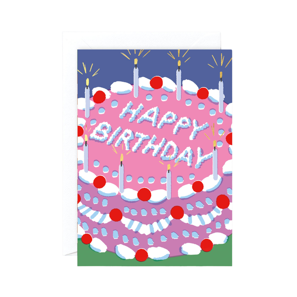 Happy Birthday Icing Cake Greeting Card