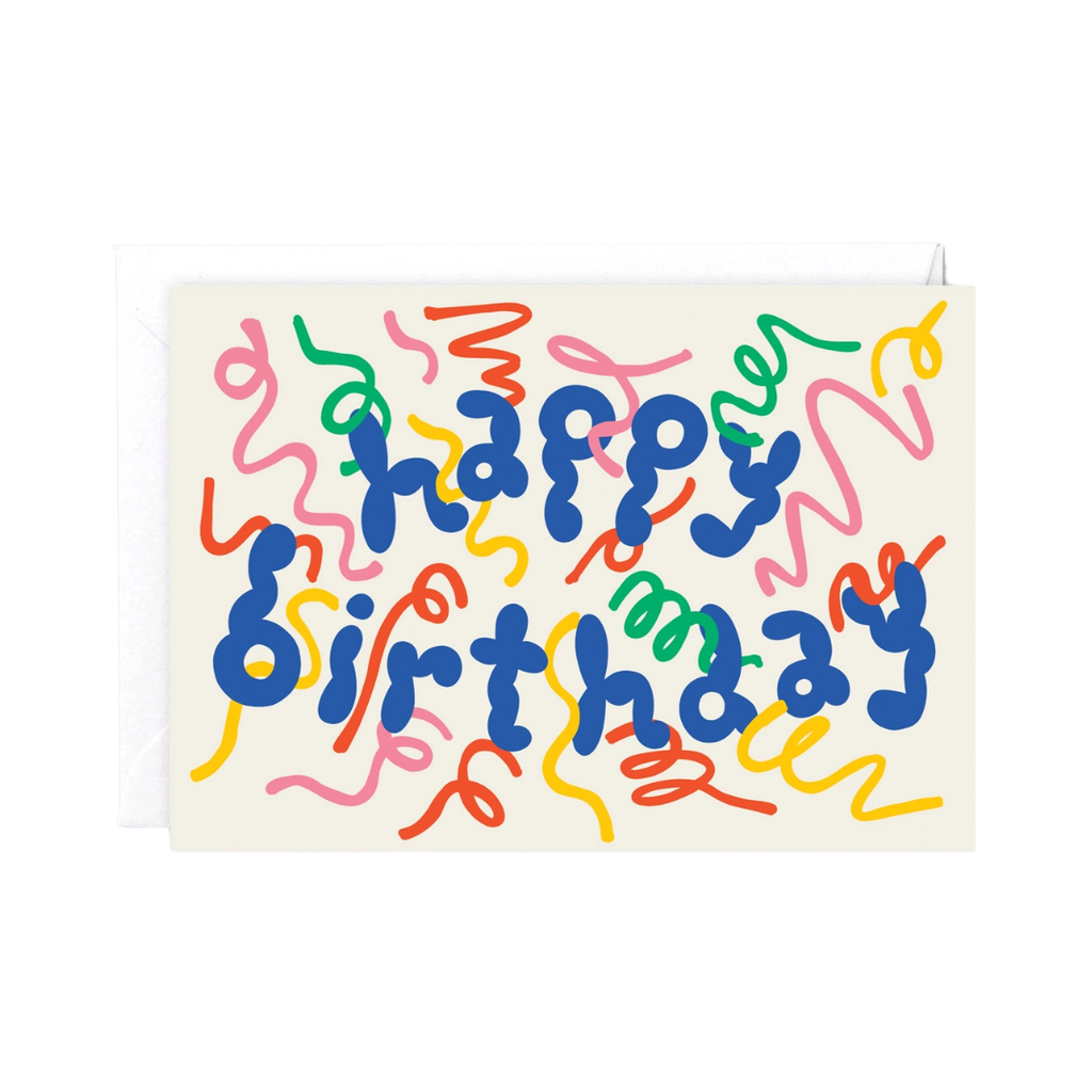 Happy Birthday Streamers Greeting Card