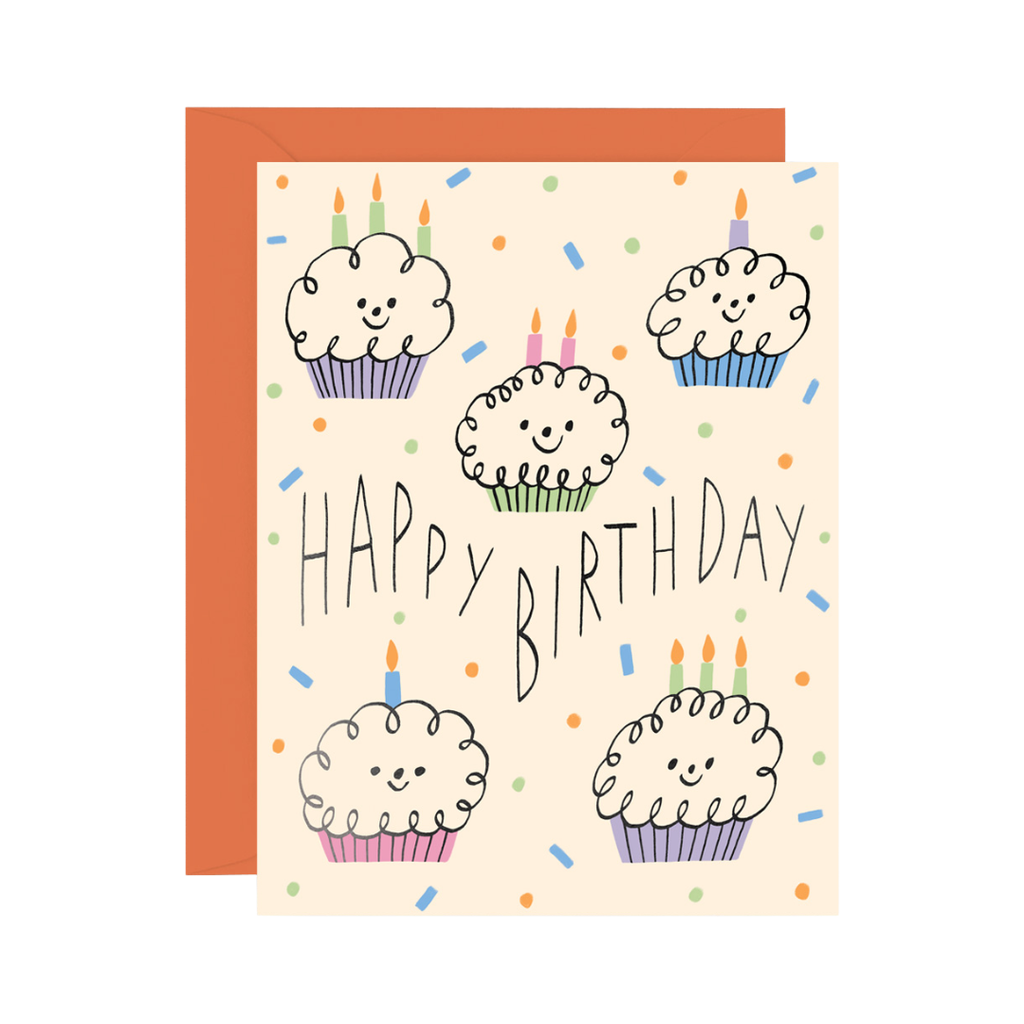 Happy Birthday Cupcakes Greeting Card