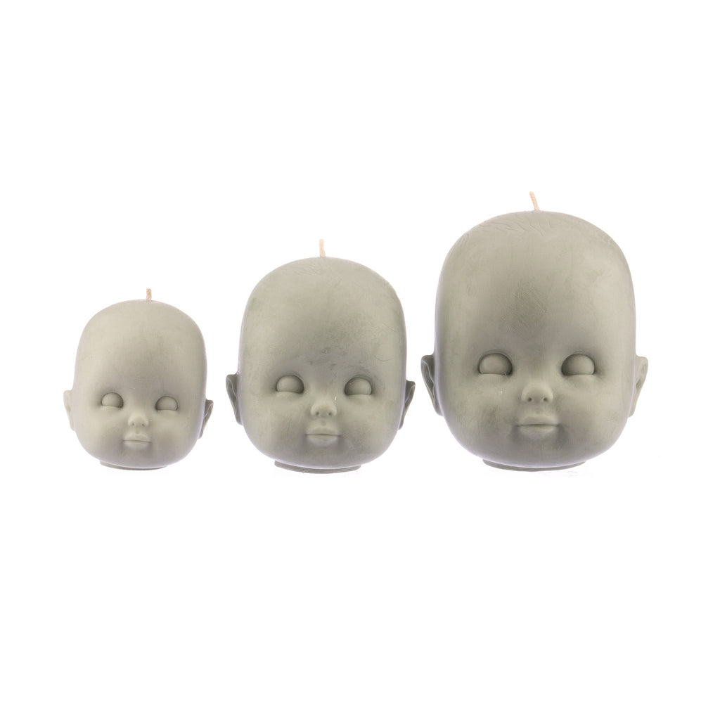 You, Me & Bones // Doll Head Candle - Olive Green | Candles