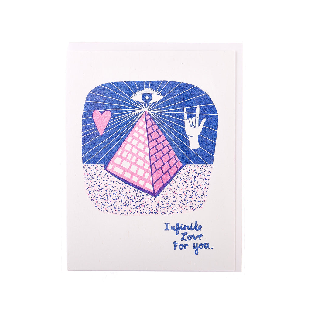 Yellow Owl // Infinite Love Greeting Card | Greeting Cards