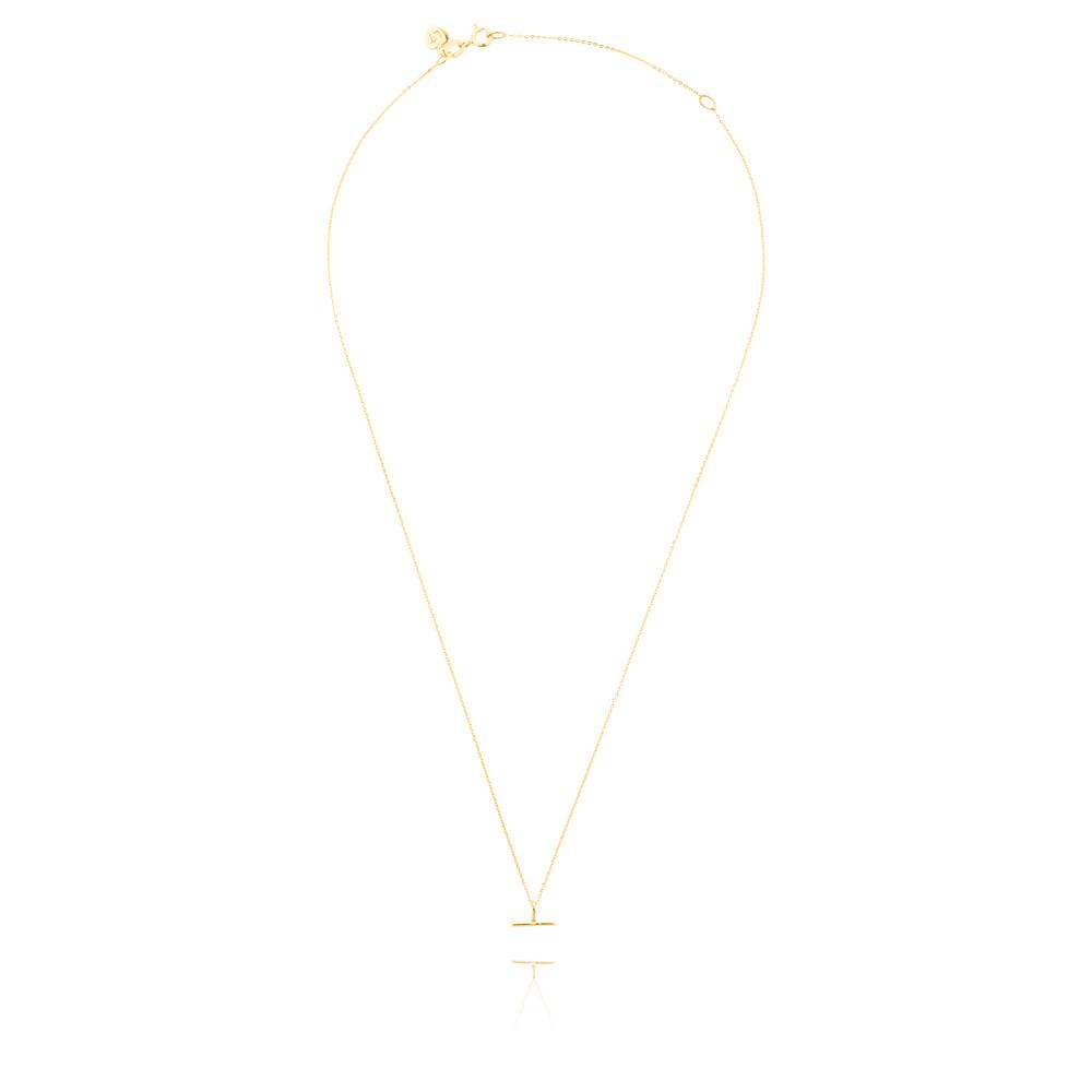 Linda Tahija // Mini T-Bar Necklace - Yellow Gold Plated Sterling Silver | Linda Tahija Jewellery