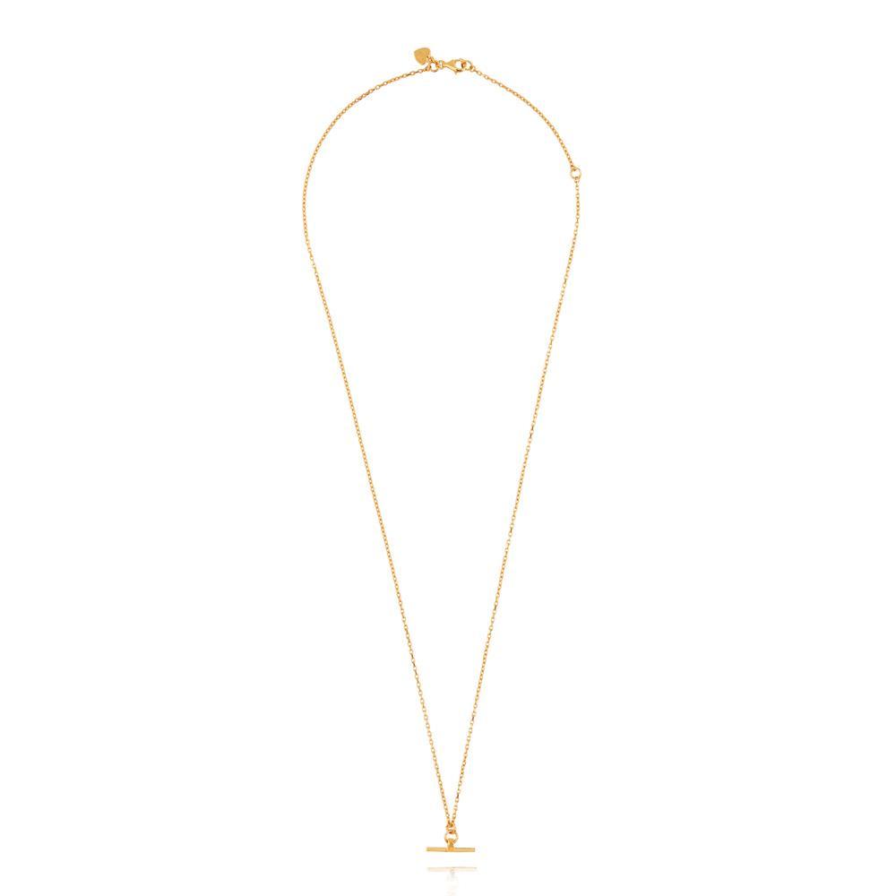 Linda Tahija // Valentina T-Bar Necklace - Yellow Gold Plated Sterling Silver | Linda Tahija Jewellery