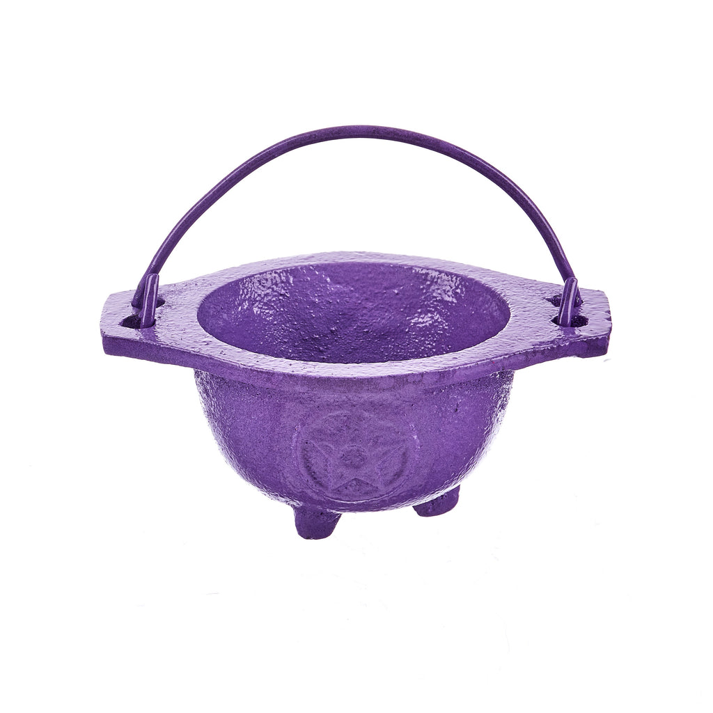 Pentacle Cast Iron Cauldron - Lavender | Cauldrons