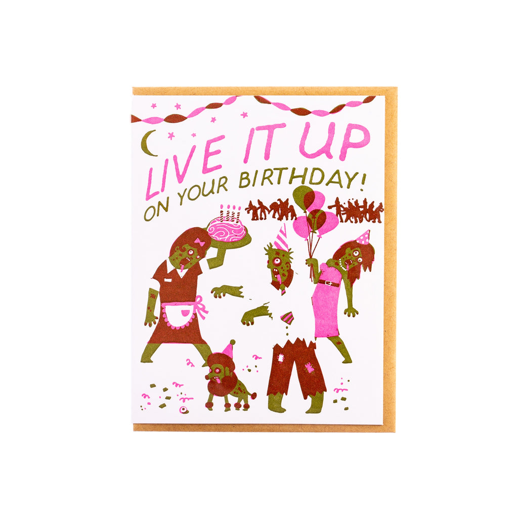 Hello Lucky // Zombie Birthday Greeting Card | Greeting Cards