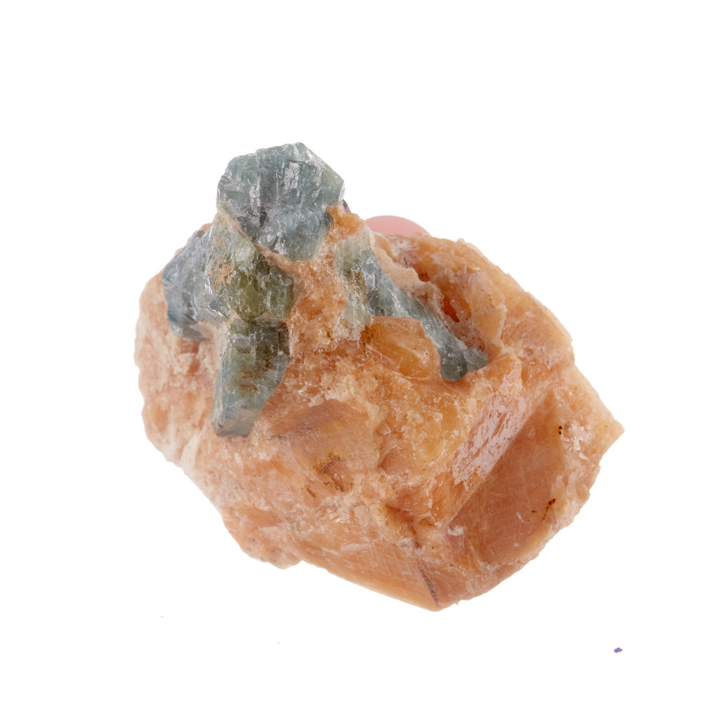 Blue Apatite & Orange Calcite #1