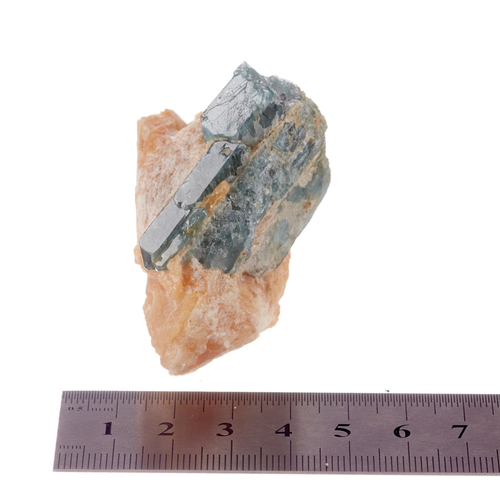 Blue Apatite & Orange Calcite #1