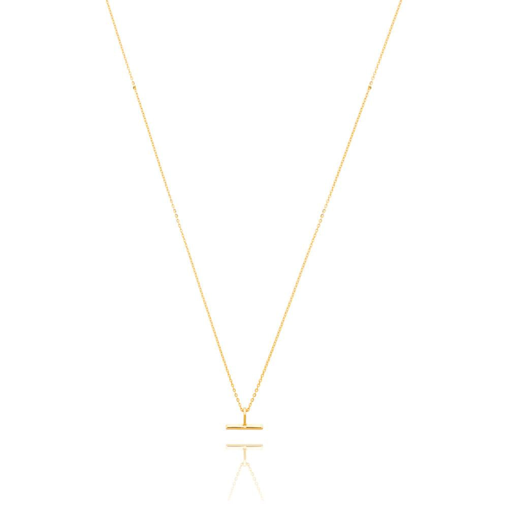 Linda Tahija // Mini T-Bar Necklace - Yellow Gold Plated Sterling Silver | Linda Tahija Jewellery
