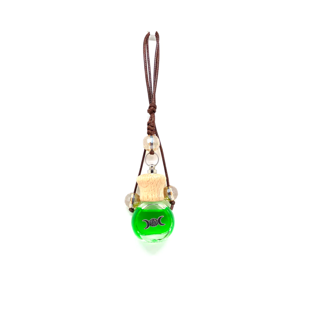 Hanging Wiccan Car Diffuser - Green Triple Moon