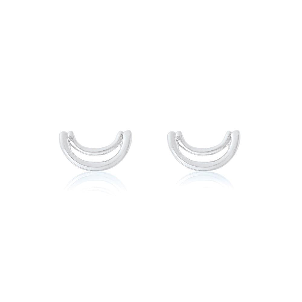 Double Arc Stud Earrings - Sterling Silver | Linda Tahija Jewellery