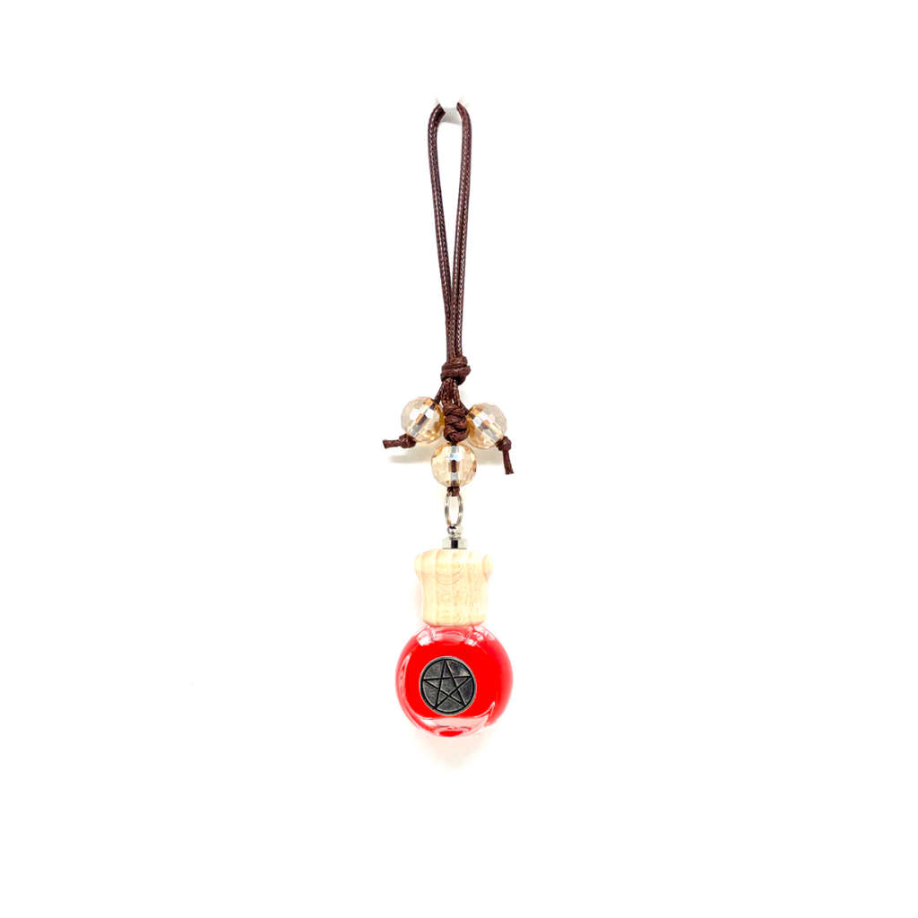 Hanging Wiccan Car Diffuser - Red Pentagram