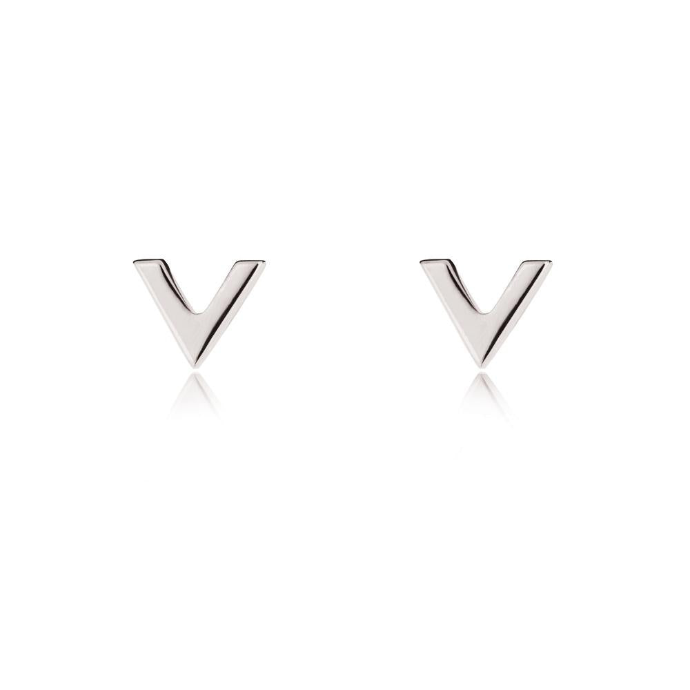 Linda Tahija //   Vee Stud Earrings - Sterling Silver | Linda Tahija Jewellery