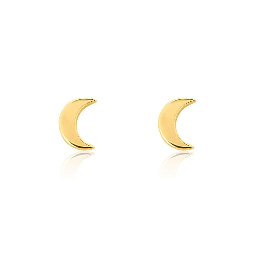 Linda Tahija // Moon Stud Earrings - Yellow Gold Plated Sterling Silver | Linda Tahija Jewellery