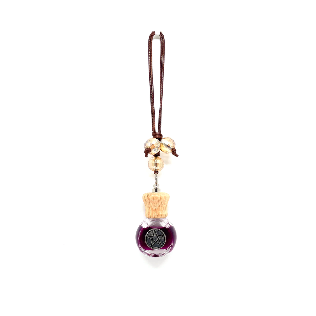 Hanging Wiccan Car Diffuser - Purple Pentagram