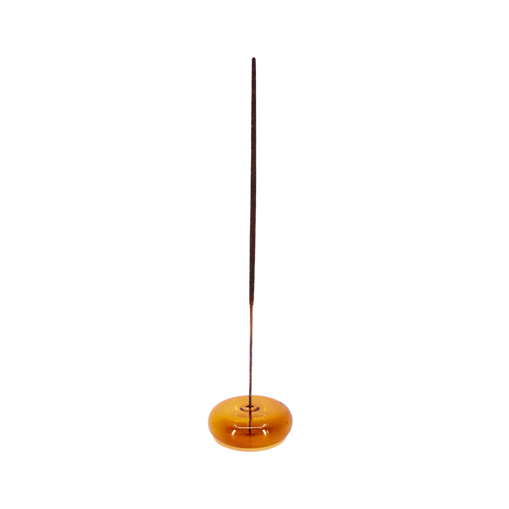 Glass Incense Holder - Amber