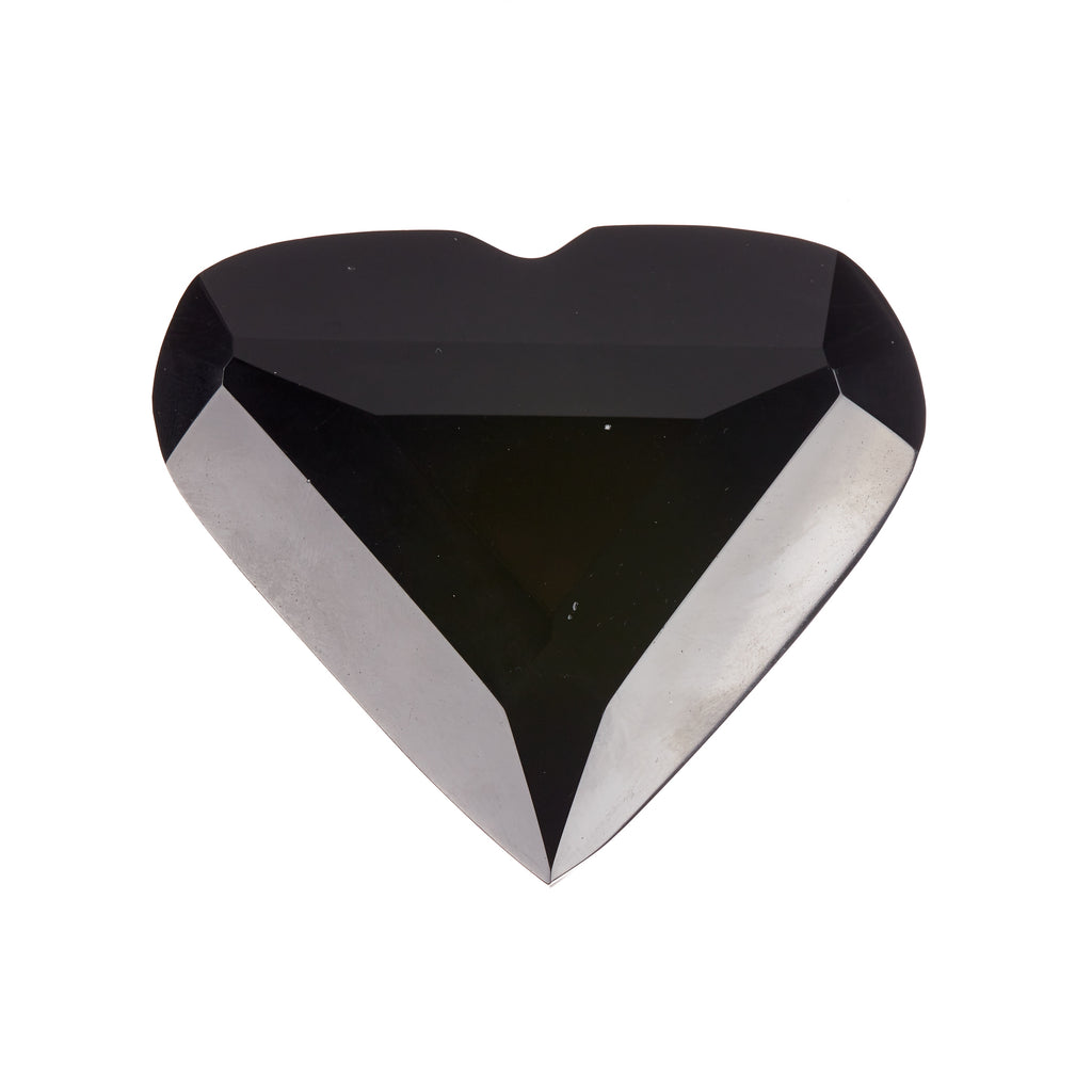 Black Obsidian Faceted Heart #7 | Crystals