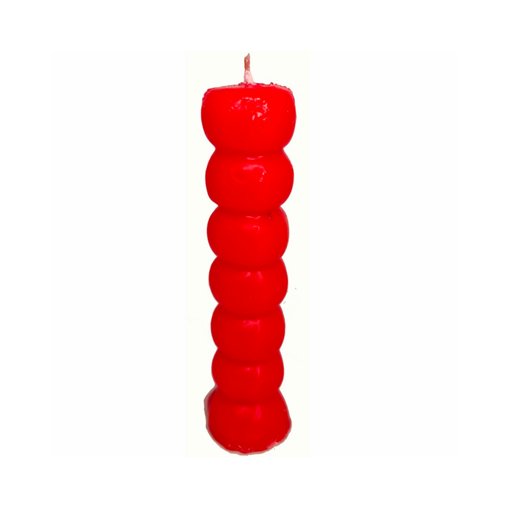 Ritual Figurine Candle // 7 Knob Pillar - Red