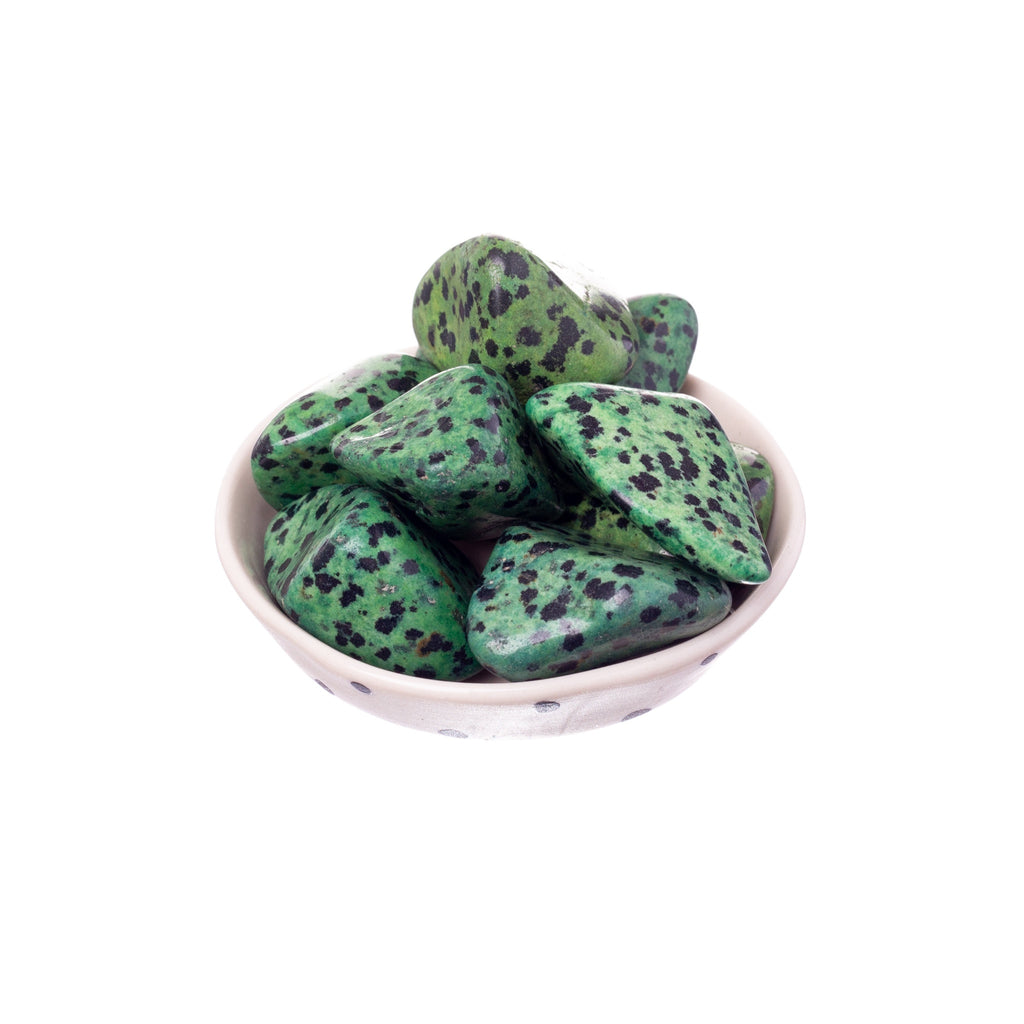 Green Dalmatian Jasper Tumbled | Tumbled Stones
