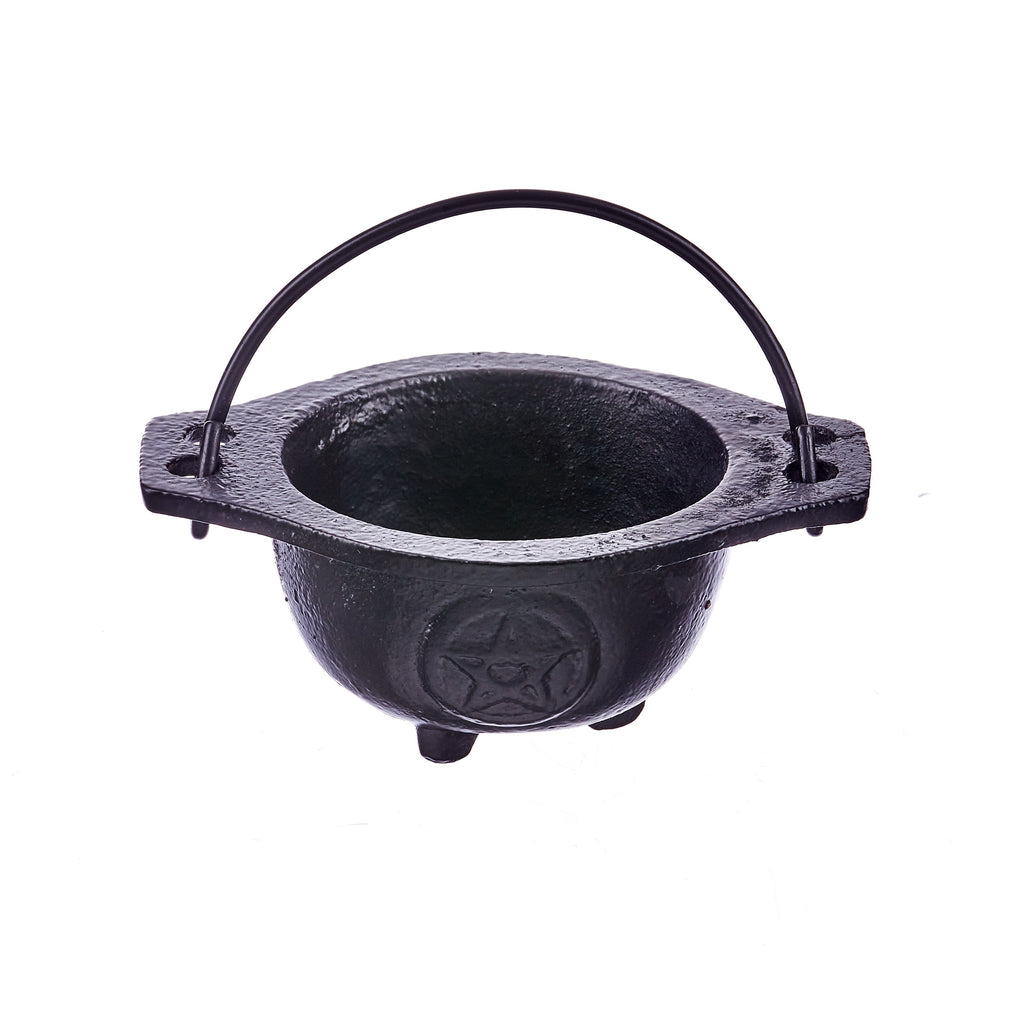 Pentacle Cast Iron Cauldron - Black | Cauldrons