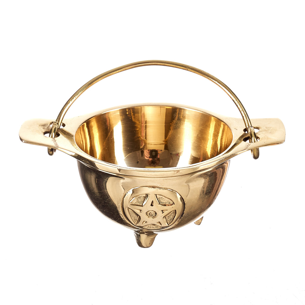 Small Brass Cauldron - Pentagram | Cauldrons