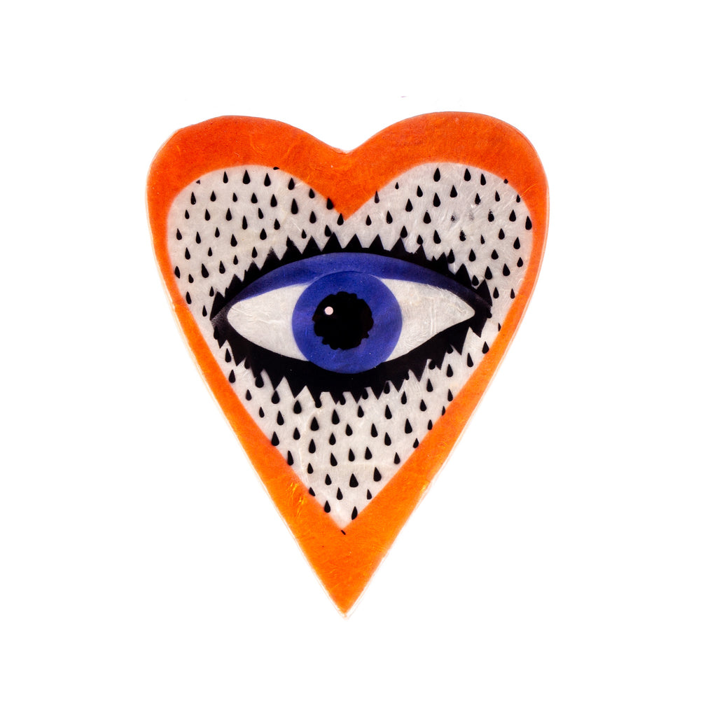 Jones & Co // Orange Heart Eye Wall Art | Jones and Co