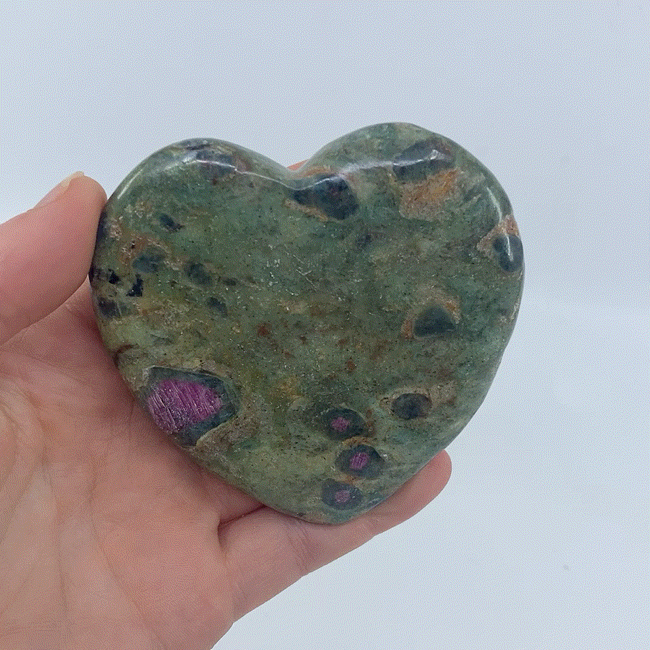 Ruby in Fuchsite Large Heart #7