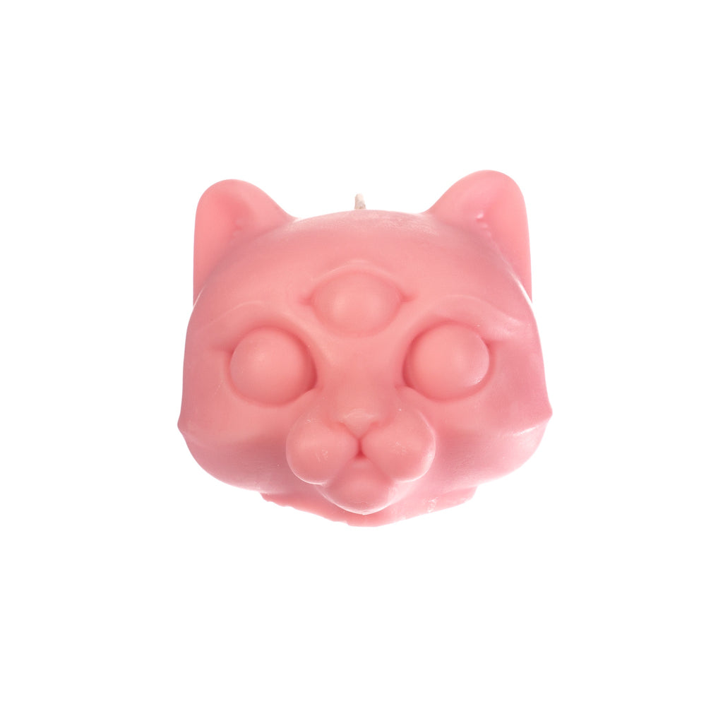 You, Me & Bones // Cat Head Candle - Pink | Candles