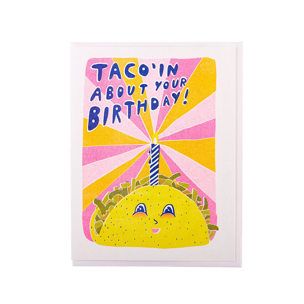 Yellow Owl // Taco'ing About Your Birthday Greeting Card | Greeting Cards