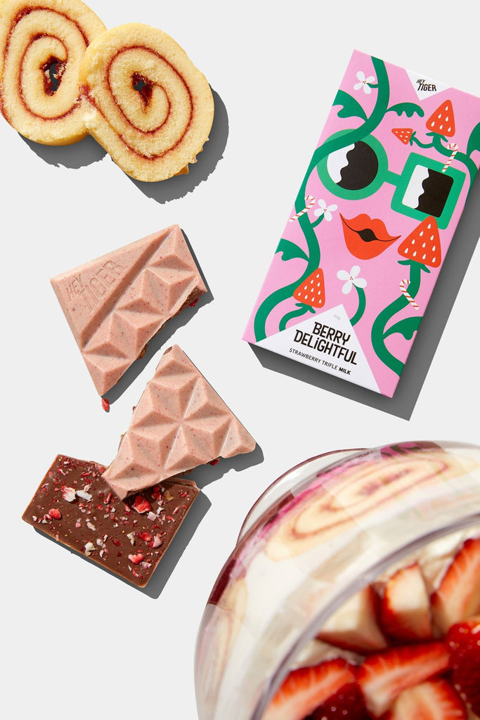 Hey Tiger // Berry Delightful - Strawberry Trifle Milk Chocolate | Confectionery