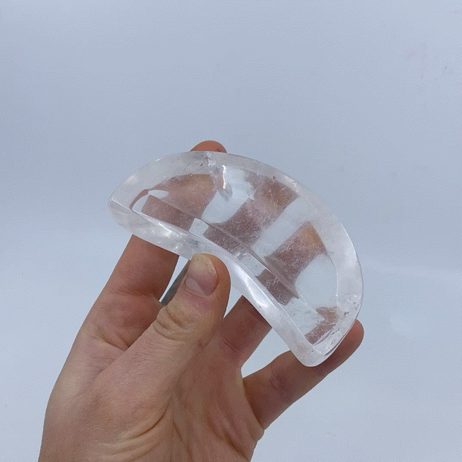Clear Quartz Crescent Moon Trinket Bowl #1