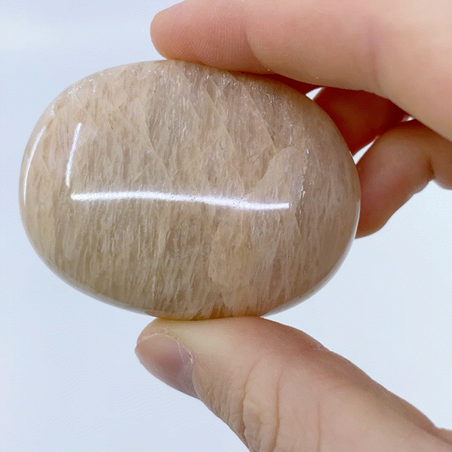 Peach Moonstone Palm Stone #2 | Crystals