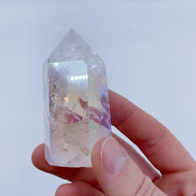 Fire and Ice Aura Quartz Point #8 | Crystals