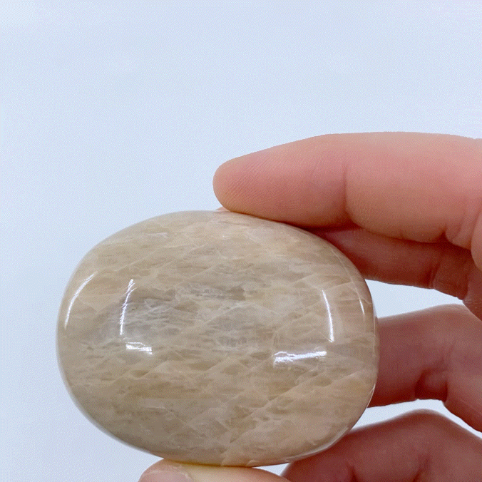 Peach Moonstone Palm Stone #7 | Crystals