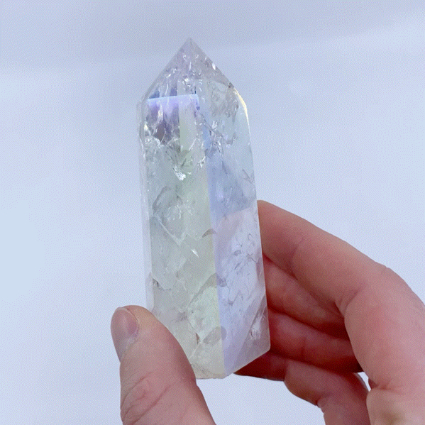 Fire and Ice Aura Quartz Point #5 | Crystals