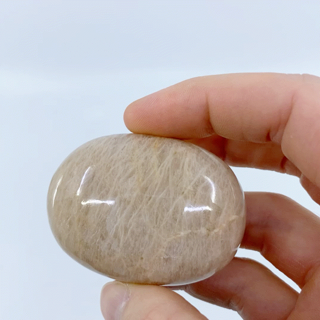 Peach Moonstone Palm Stone #1 | Crystals