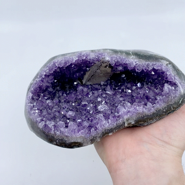 Amethyst and Calcite Base Cut #7 | Crystals