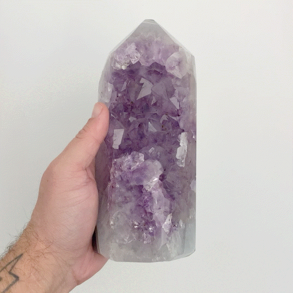 Amethyst Agate Polished Point #1 | Crystals