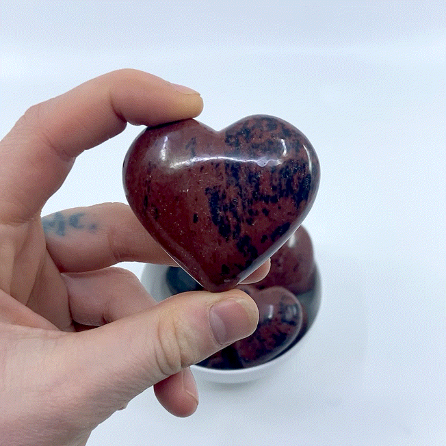 Mahogany Obsidian Hearts