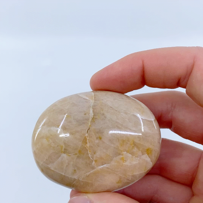 Peach Moonstone Palm Stone #5 | Crystals