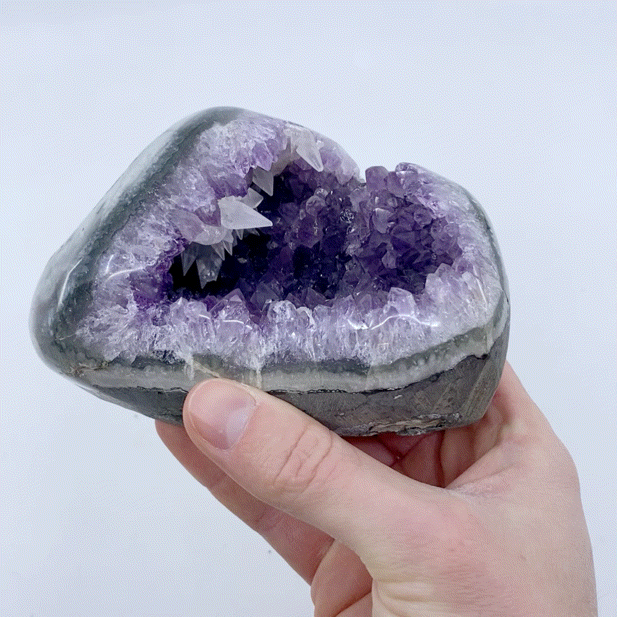 Amethyst and Calcite Base Cut #8 | Crystals
