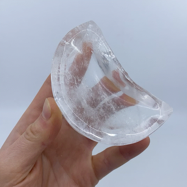 Clear Quartz Crescent Moon Trinket Bowl #2